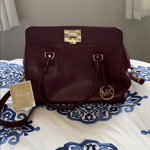 Michael Kors Handbags - Michael KORS red / burgundy leather satchel